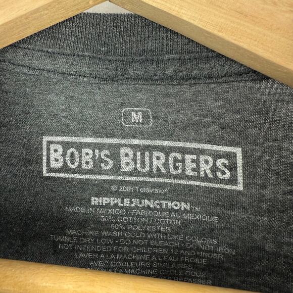 Bob's Burgers by Ripple Junction Graphic Tee Gray Size Medium - Picture 3 of 7